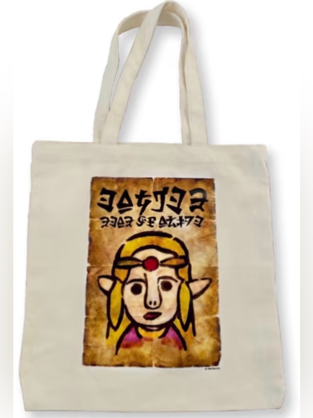 Nintendo Cream Canvas Tote with Colorful Illustrated Princess Print